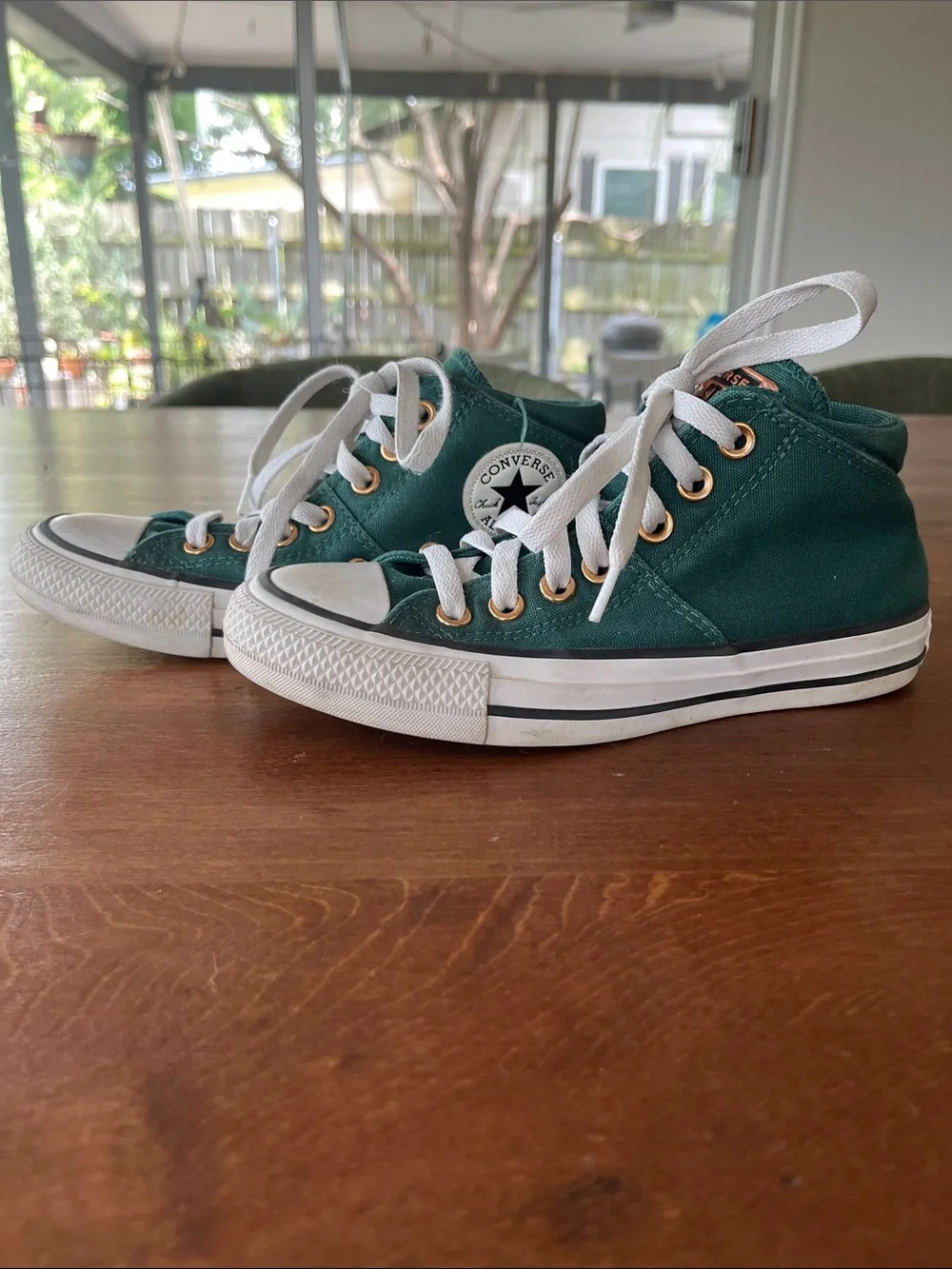 Converse High Top Sneakers - Green with White